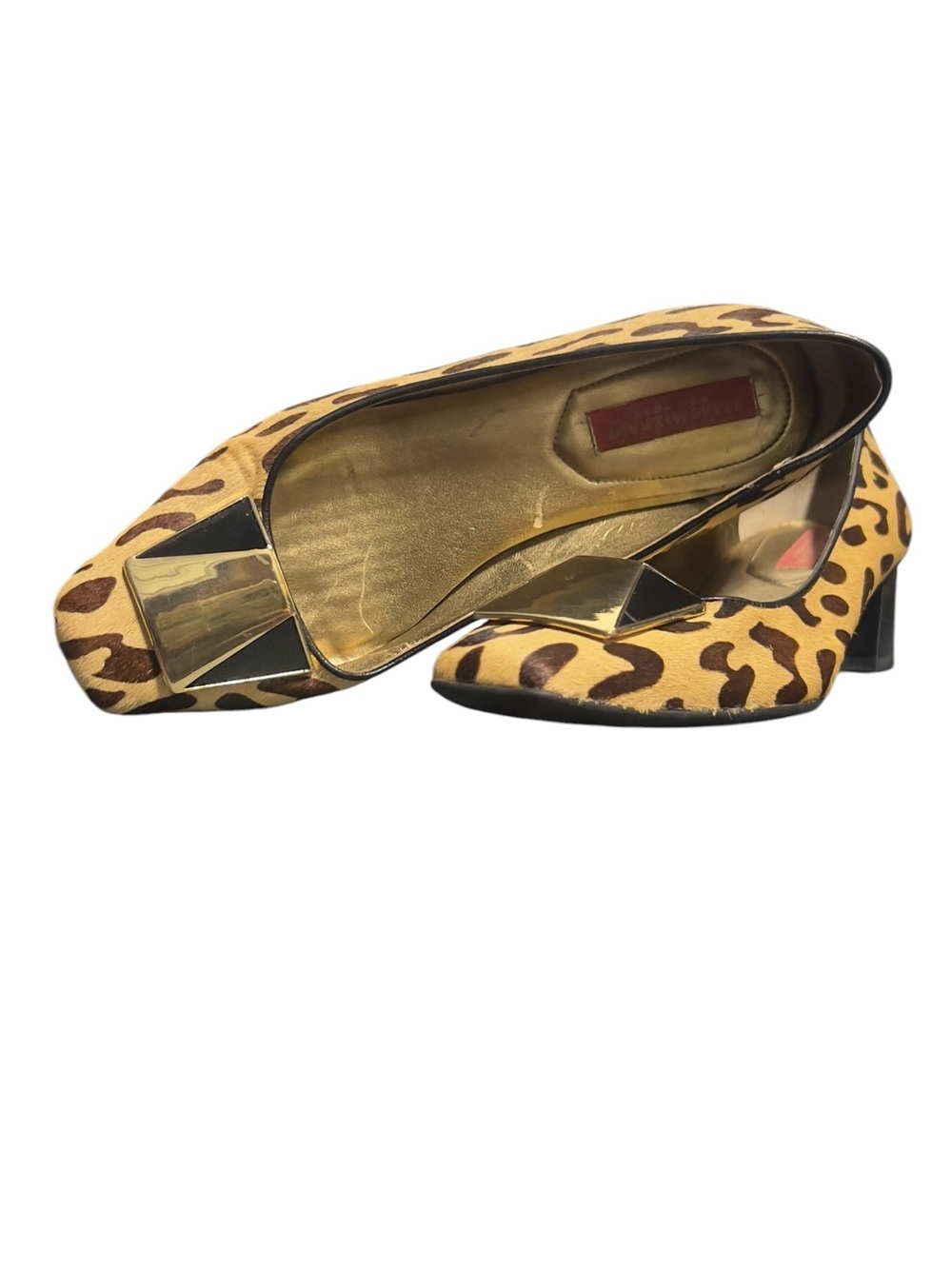 Isaac Mizrahi Leopard Print Pumps with Gold Toe Accent